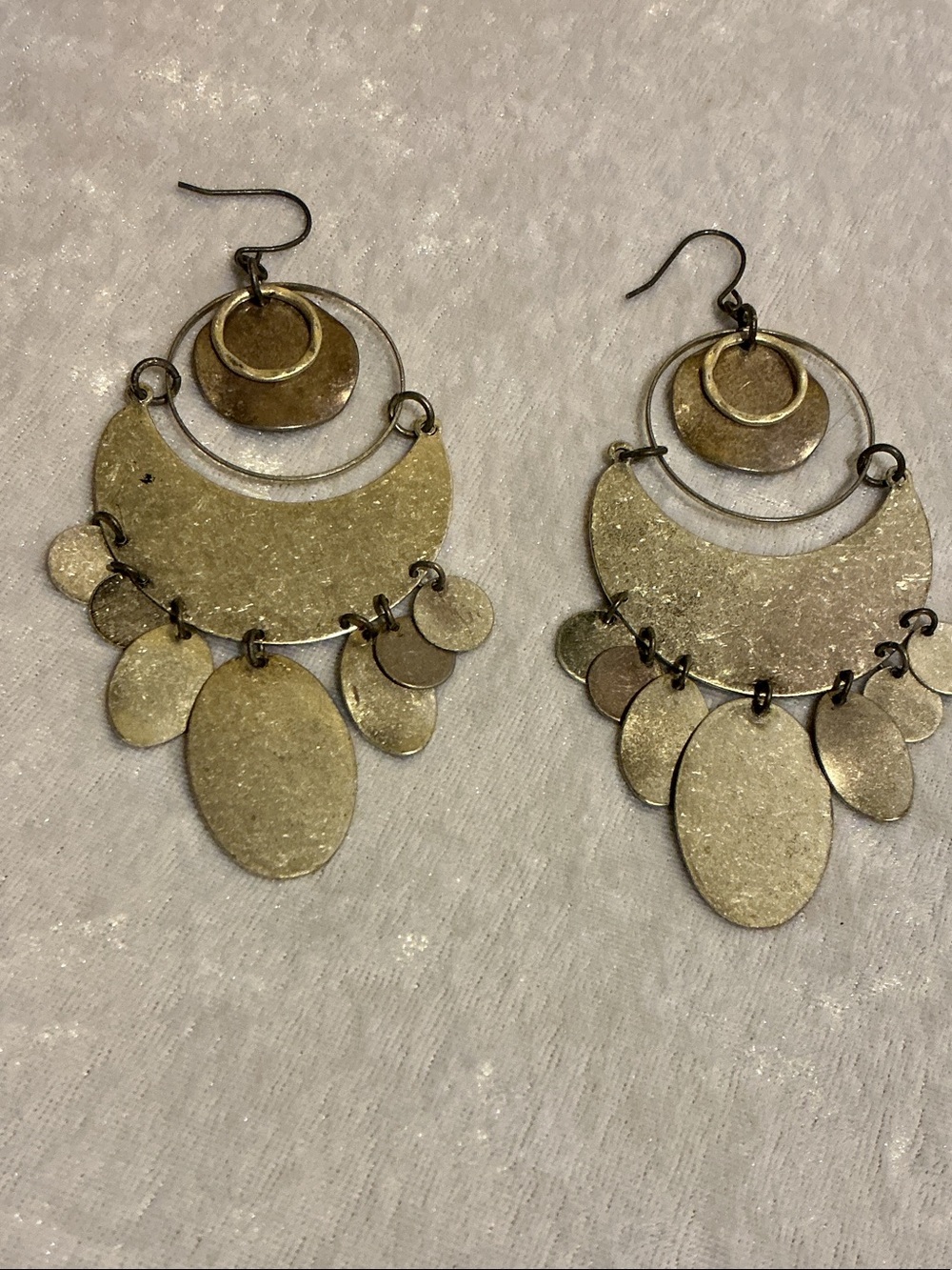 Silver-Tone Dangle Disc Statement Earrings